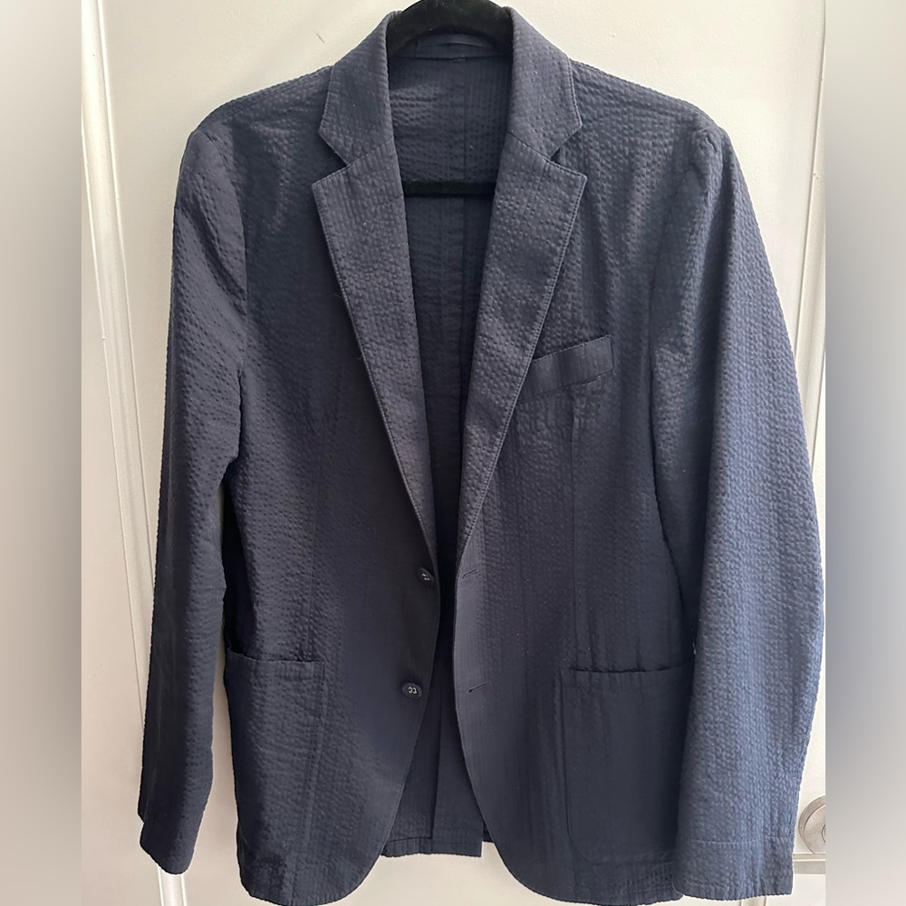 Officine Générale navy seersucker jacket